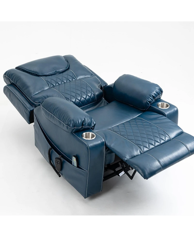 Boyel Living Leather Recliner Chair with 2 Cup Holder, Lounge Power Lift Relax Sofa