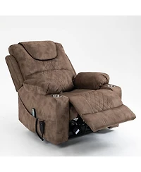 Boyel Living Leather Recliner Chair with 2 Cup Holder, Lounge Chair Power Lift Chair Relax Sofa Chair