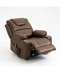Boyel Living Leather Recliner Chair with 2 Cup Holder, Lounge Power Lift Relax Sofa