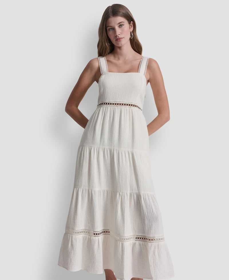 Dkny Jeans Women's Square Neck Sleeveless Maxi Dress