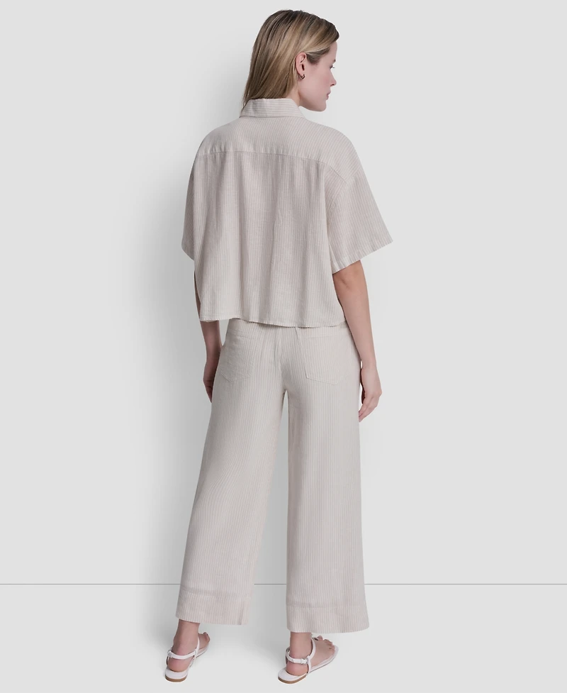 Dkny Jeans Women's Oversized Cropped Shirt