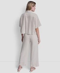 Dkny Jeans Women's Oversized Cropped Shirt