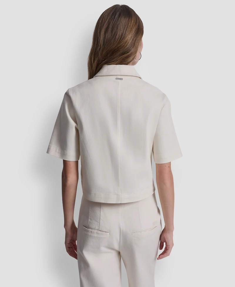 Dkny Jeans Women's Short-Sleeve Button Front Shirt