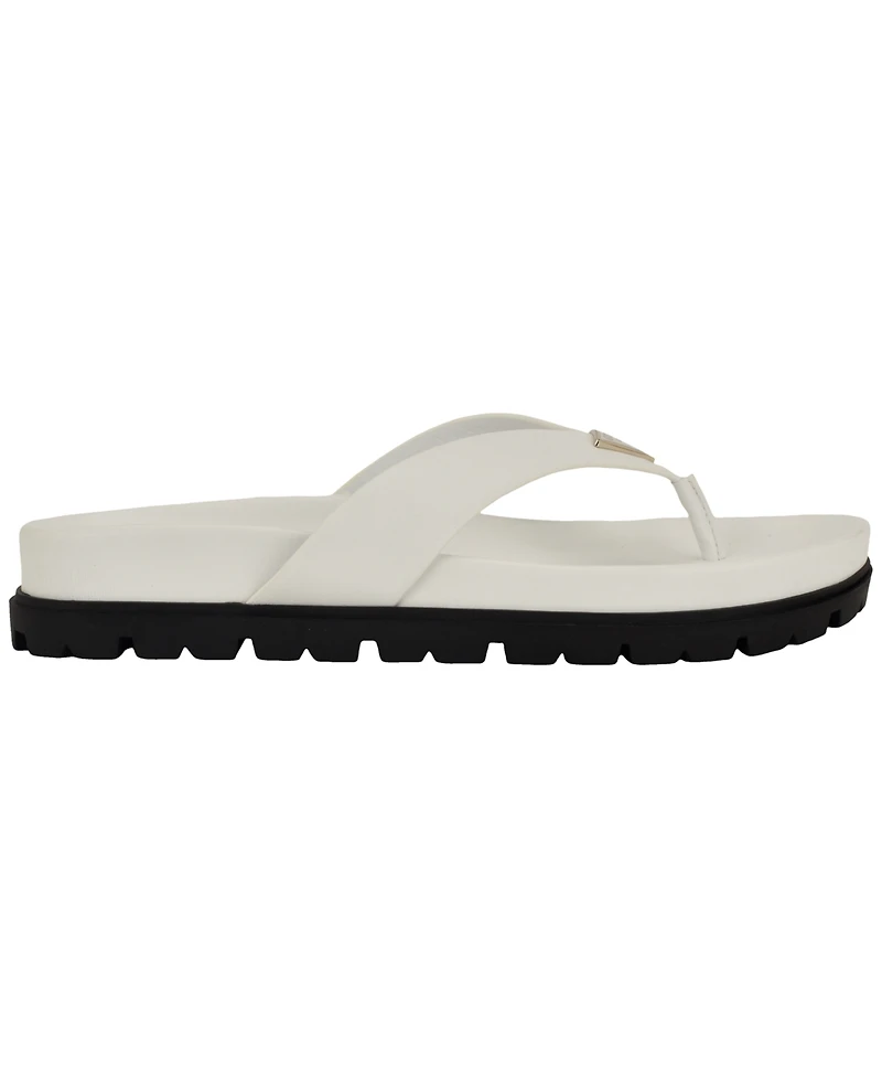 Guess Women's Davelle Lug Sole Logo Thong Sandals