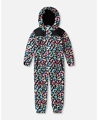 Deux par Girl Kids Mid-Season One-Piece Outerwear Black Animal Print - Toddler
