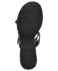 Guess Women's Nailah Strappy Buckles Cork Platform Wedge Sandal
