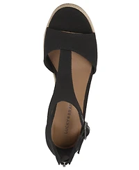 Lucky Brand Women's Cyleste T-Strap Espadrille Wedge Sandals