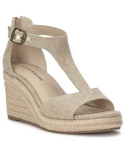 Lucky Brand Women's Cyleste T-Strap Espadrille Wedge Sandals