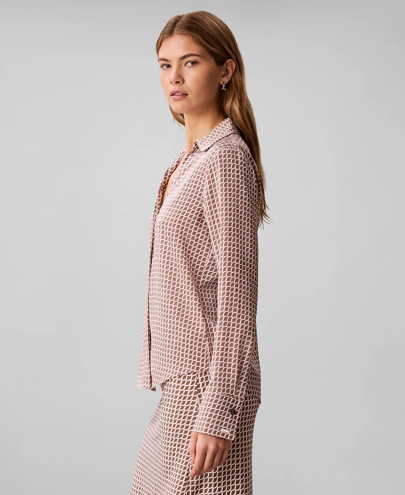 Calvin Klein Women's Printed Button-Down Shirt