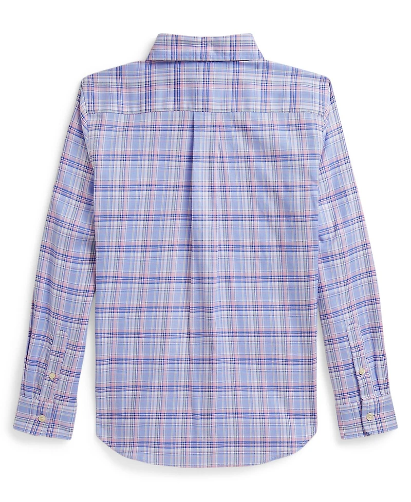 Polo Ralph Lauren Boys' 8-20 Plaid Performance Long-Sleeve Oxford Shirt