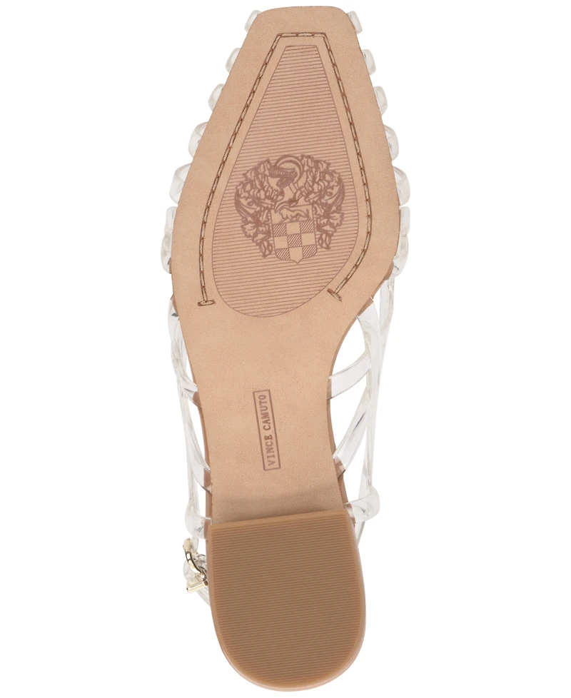 Vince Camuto Women's Stiorra Strappy Vinyl Almond Toe Flat Sandals
