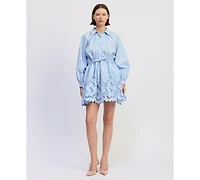 En Saison Women's Lucy Collared Long-Sleeve Mini Dress