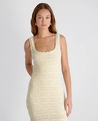 French Connection Women's Nellis Square Crochet Knit Midi Dress
