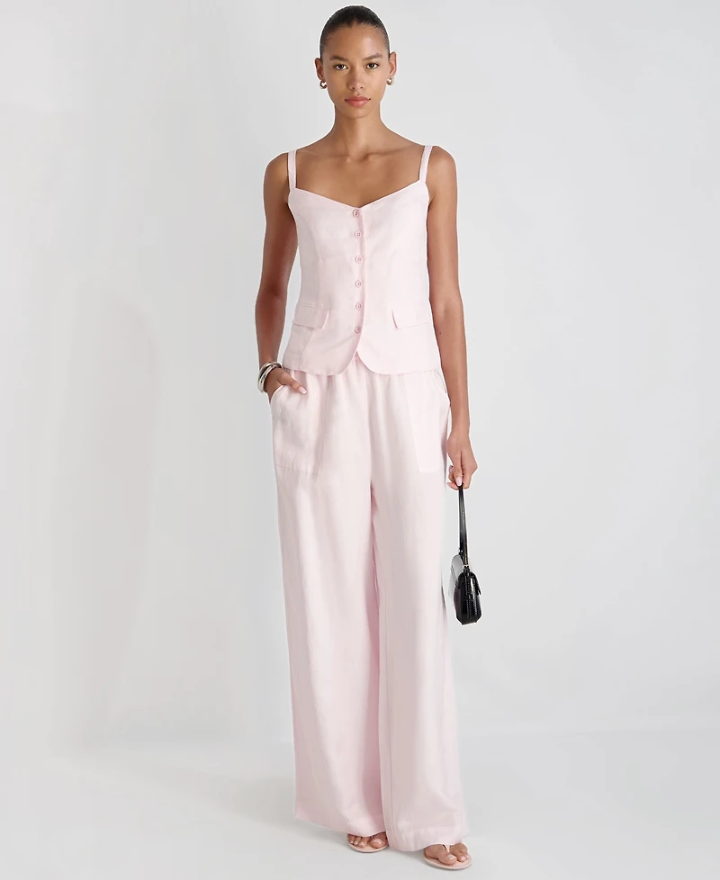 French Connection Women's Cooper Linen-Blend Wide-Leg Pants