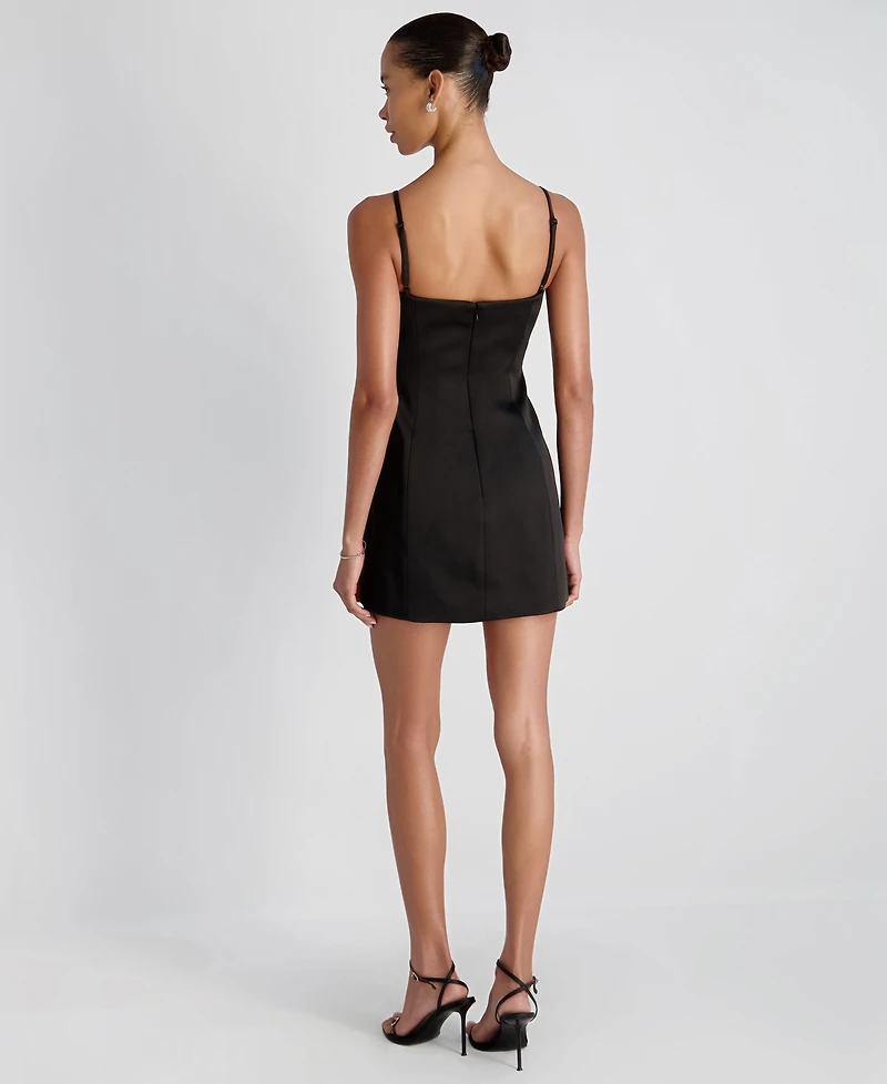 French Connection Women's York Satin Scoop Neck Mini Dress