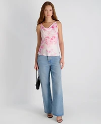 French Connection Women's Ennis Satin Cowl Neck Top