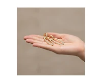 Rachel Glauber Elegant Cubic Zirconia Encrusted Oval Hoop Drop Earrings