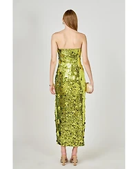 endless rose Women's Sequins Applique Midi Dress