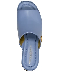 Donna Karan New York Women's Tinley Leather Peep Toe Mules