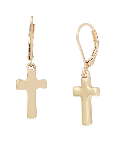 Robert Lee Morris Soho Mother of Pearl Cross Dangle Earrings