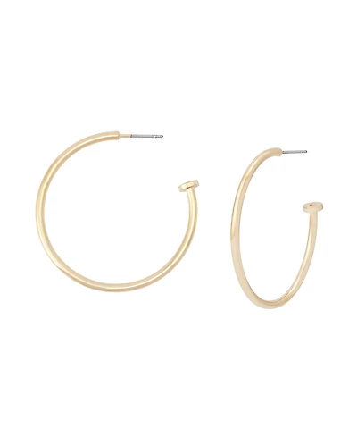 Robert Lee Morris Soho Silver Minimal Medium Hoop Earrings