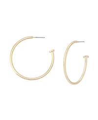 Robert Lee Morris Soho Silver Minimal Medium Hoop Earrings