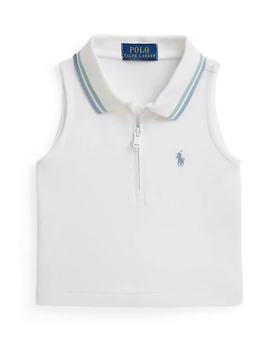 Polo Ralph Lauren Girls' 2-6X Stretch Mesh Half-Zip Boxy Polo Shirt