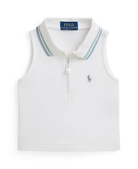 Polo Ralph Lauren Girls' 2-6X Stretch Mesh Half-Zip Boxy Polo Shirt