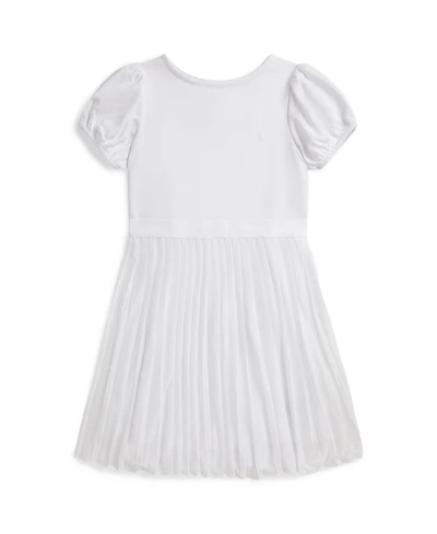 Polo Ralph Lauren Girls' 7-16 Round Neck Pleated Stretch Ponte Dress