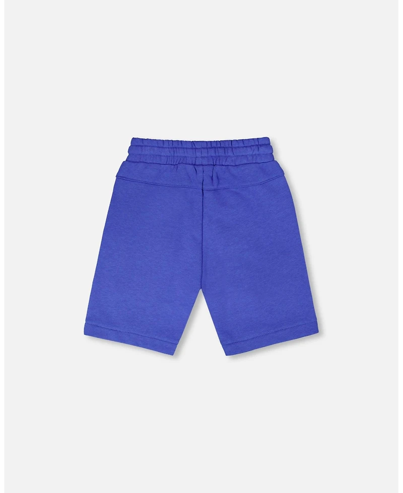 Deux par Big Boys French Terry Shorts with Cross Seams Royal Blue