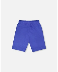 Deux par Big Boys French Terry Shorts with Cross Seams Royal Blue