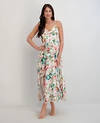 Siena Women's Printed Chiffon V-Neck Dress