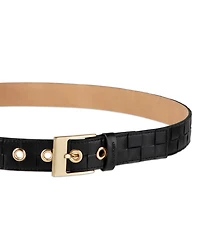 Calvin Klein Box-Woven Harness Buckle Belt