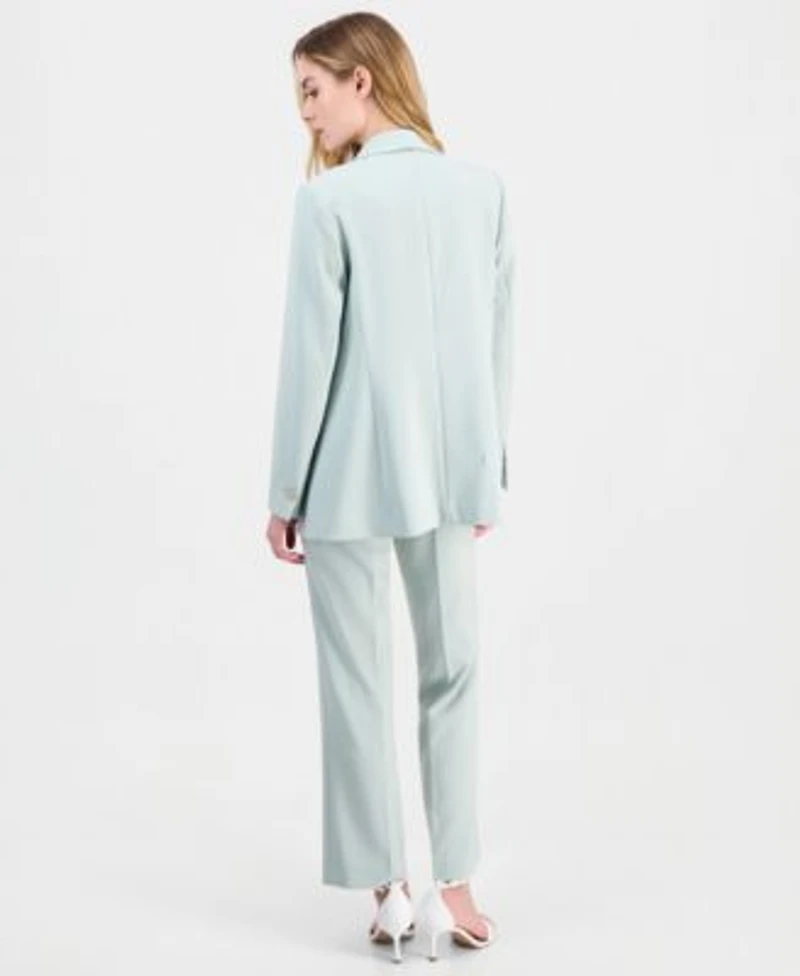 Anne Klein Womens Shawl Collar Open Front Jacket Pull On Straight Leg Pants