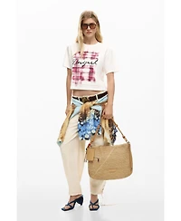 Desigual Women's Large Raffia Charms Bag