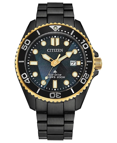 Citizen Men's Special Edition Promaster Dive "Light in Black" 3 Gray Stainless Steel Bracelet Watch, 40.6mm