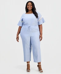 Anne Klein Plus Drawstring-Waist Cropped Pants