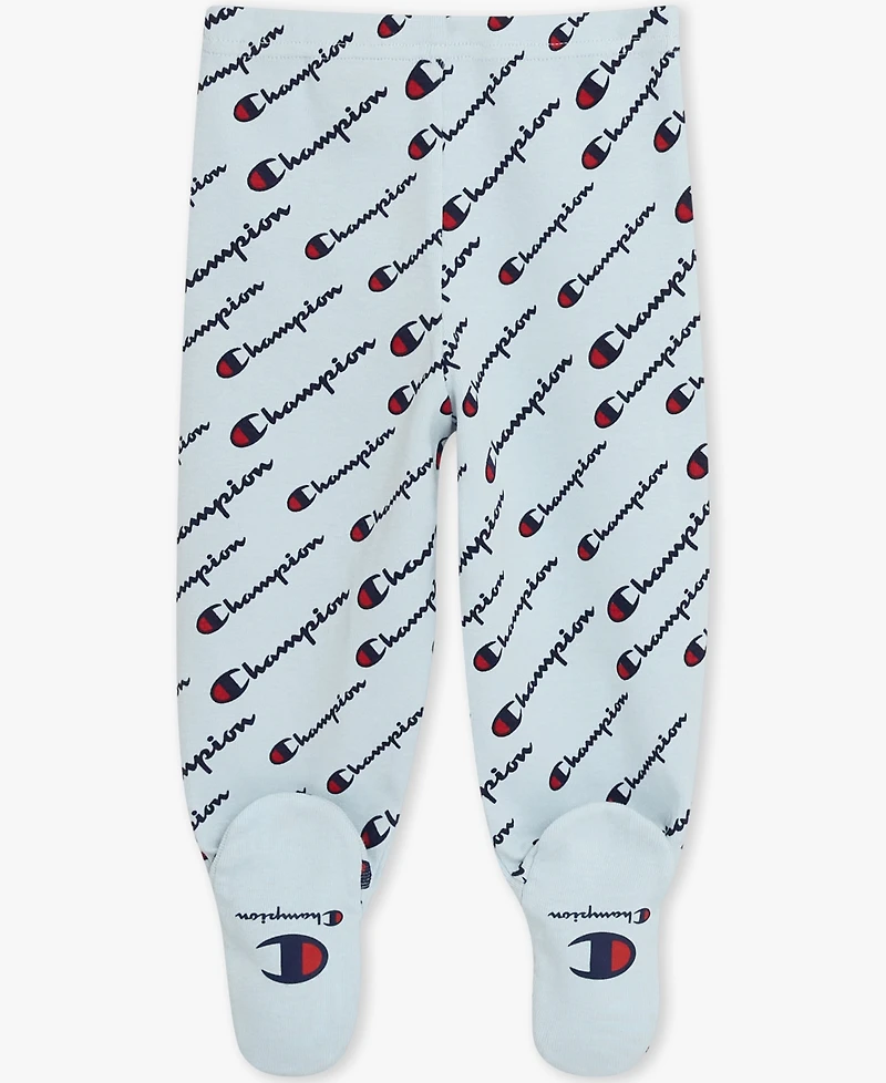 Champion Baby Boys' Long-Sleeve Bodysuit Pants & Hat, 3-Piece Set