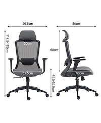 Boyel Living High Back Mesh Office Chair with Adjustable Lumbar Support & Headrest