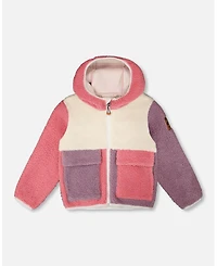 Deux par Girls Sherpa Jacket Color block