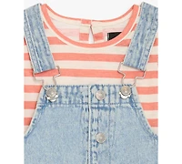7 For All Mankind Baby Girls' Short-Sleeve Top & Shortall, 2-Piece Set