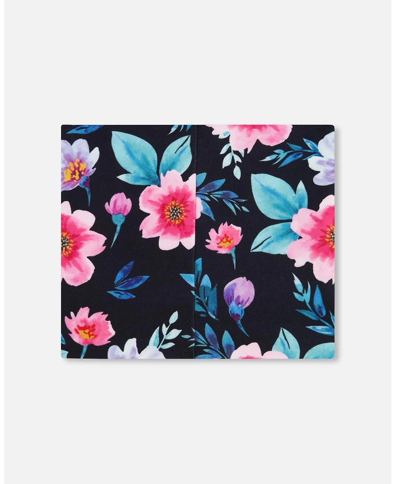 Deux par Girl Stretch Jersey Neck Tube Black Printed Flowers - Toddler|Child