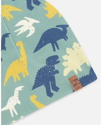 Deux par Boy Stretch Jersey Beanie Green Dinosaur Print - Toddler|Child