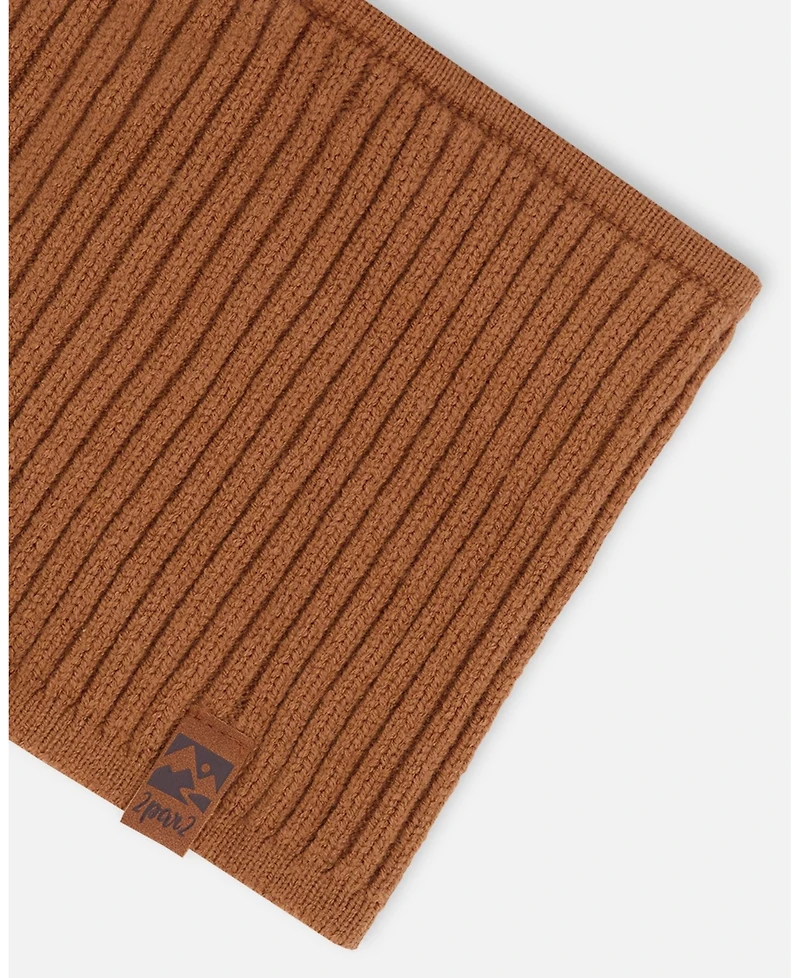 Deux par Kids Unisex Knit Neckwarmer Brown - Toddler|Child