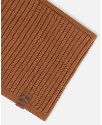 Deux par Kids Unisex Knit Neckwarmer Brown - Toddler|Child