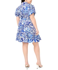 Msk Plus Size Collared Neck Mini Dress