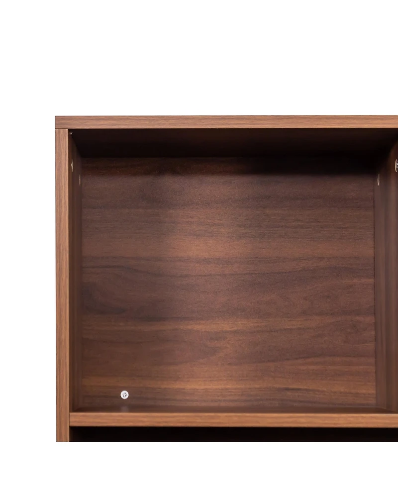 Boyel Living 70.87" Tall Bookshelf with 10 Cubes and 3 Doors, 4-Tier Bookshelf, Open Shelf Bookcase with Cabinet, Modern Cube Storage Organizer