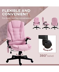Boyel Living 6 Point Vibrating Massage Office Chair with Heat Linen High Back Executive Recliner
