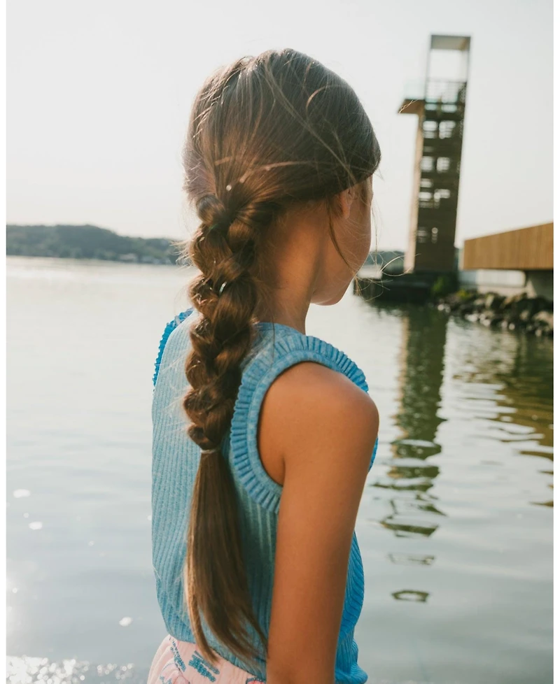 Deux par Deux Toddler Girls Rib Tank Top Blue - Toddler|Child