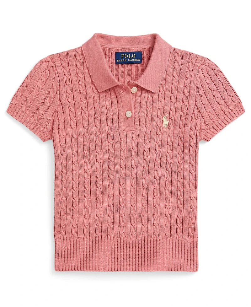 Polo Ralph Lauren Girls' 2-6X Mini-Cable Two-Button Placket Sweater